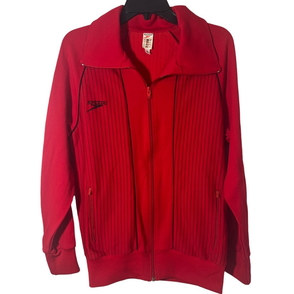 Speedo Red Track Athletic Casual Jacket Mens Small